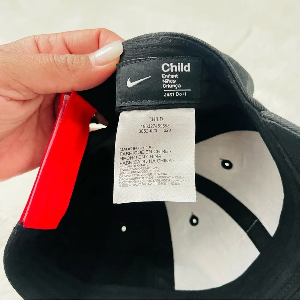 Nike Kids Black Hat with Blue Accents